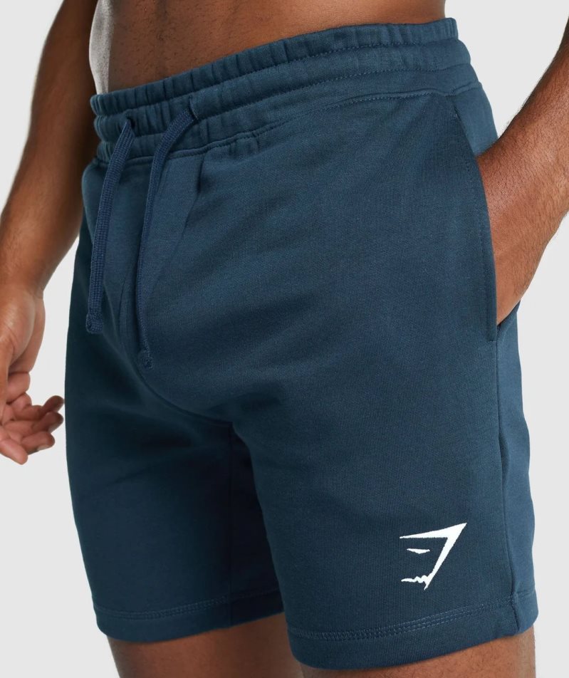 Men's Gymshark Crest Shorts Navy | NZ 0TXWZM